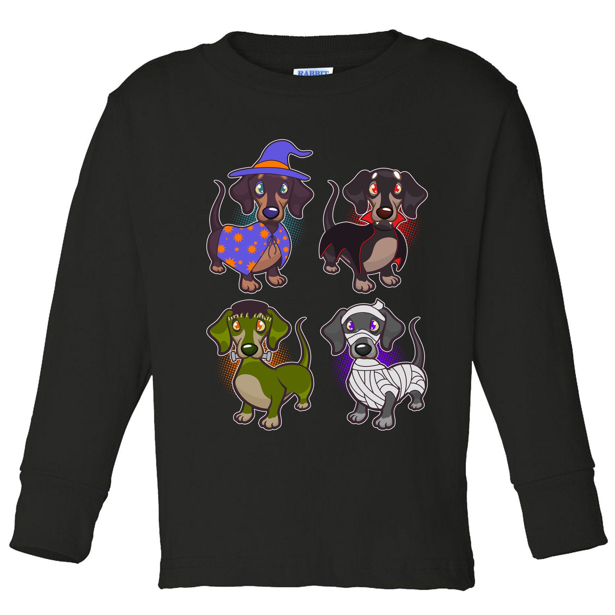 Cute Halloween Dachshunds  Toddler Long Sleeve Shirt