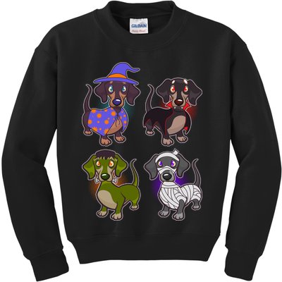 Cute Halloween Dachshunds  Kids Sweatshirt