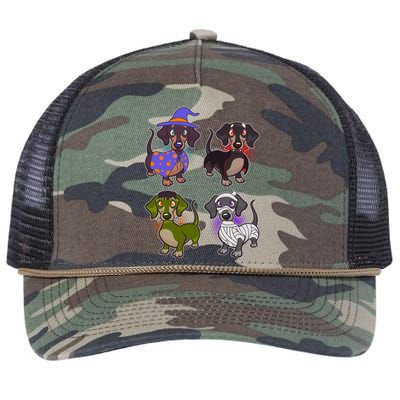 Cute Halloween Dachshunds  Retro Rope Trucker Hat Cap