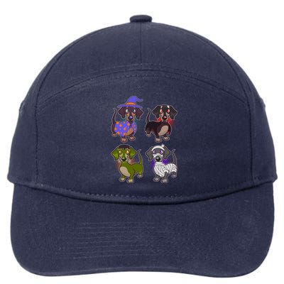 Cute Halloween Dachshunds  7-Panel Snapback Hat