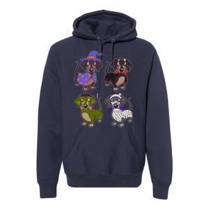 Cute Halloween Dachshunds  Premium Hoodie