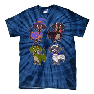 Cute Halloween Dachshunds  Tie-Dye T-Shirt