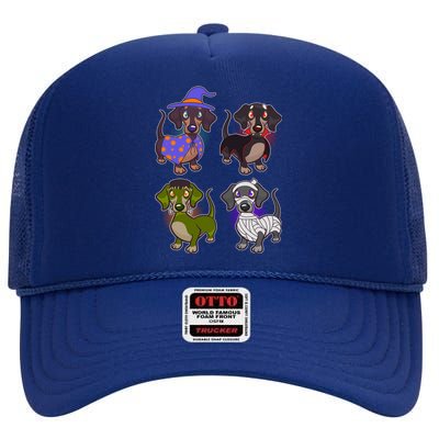 Cute Halloween Dachshunds  High Crown Mesh Back Trucker Hat