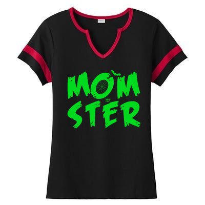 Cute Halloween Mom-Ster Ladies Halftime Notch Neck Tee