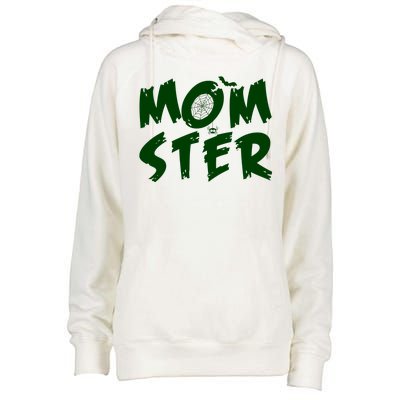 Cute Halloween Mom-Ster Womens Funnel Neck Pullover Hood