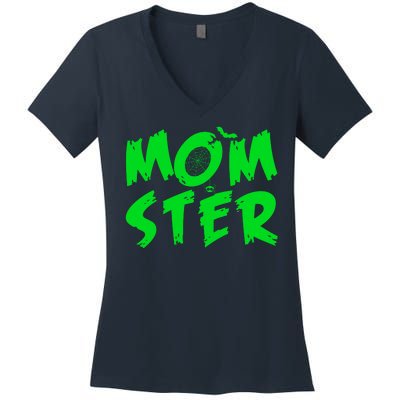 Cute Halloween Mom-Ster Women's V-Neck T-Shirt