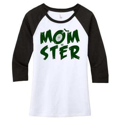 Cute Halloween Mom-Ster Women's Tri-Blend 3/4-Sleeve Raglan Shirt