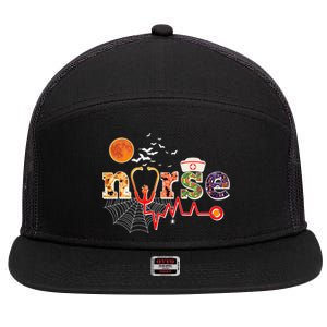 Cute Halloween Patterns Nurse 7 Panel Mesh Trucker Snapback Hat