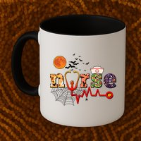 Cute Halloween Patterns Nurse Mug