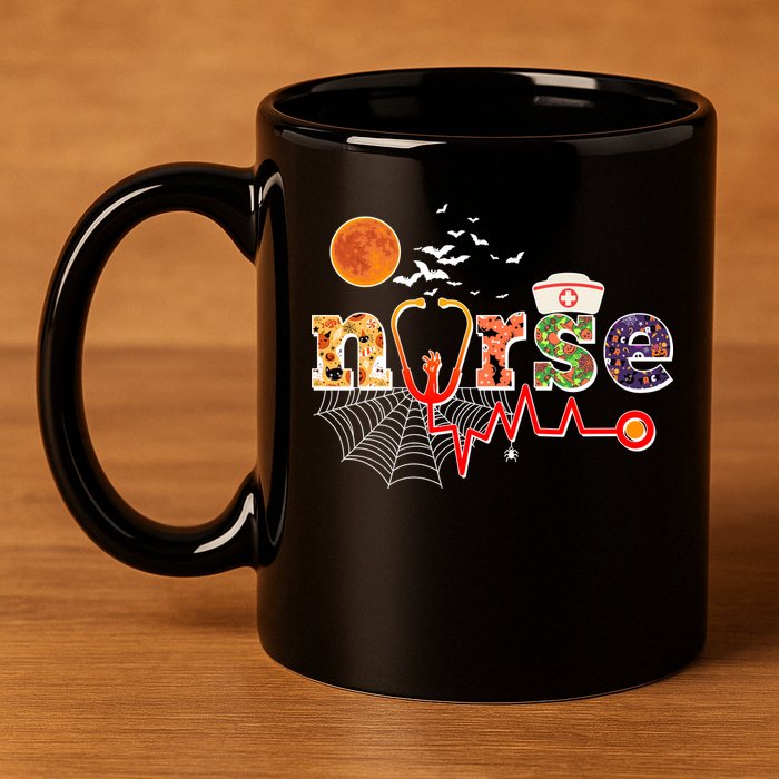 Cute Halloween Patterns Nurse 11oz C Handle Ceramic Mug