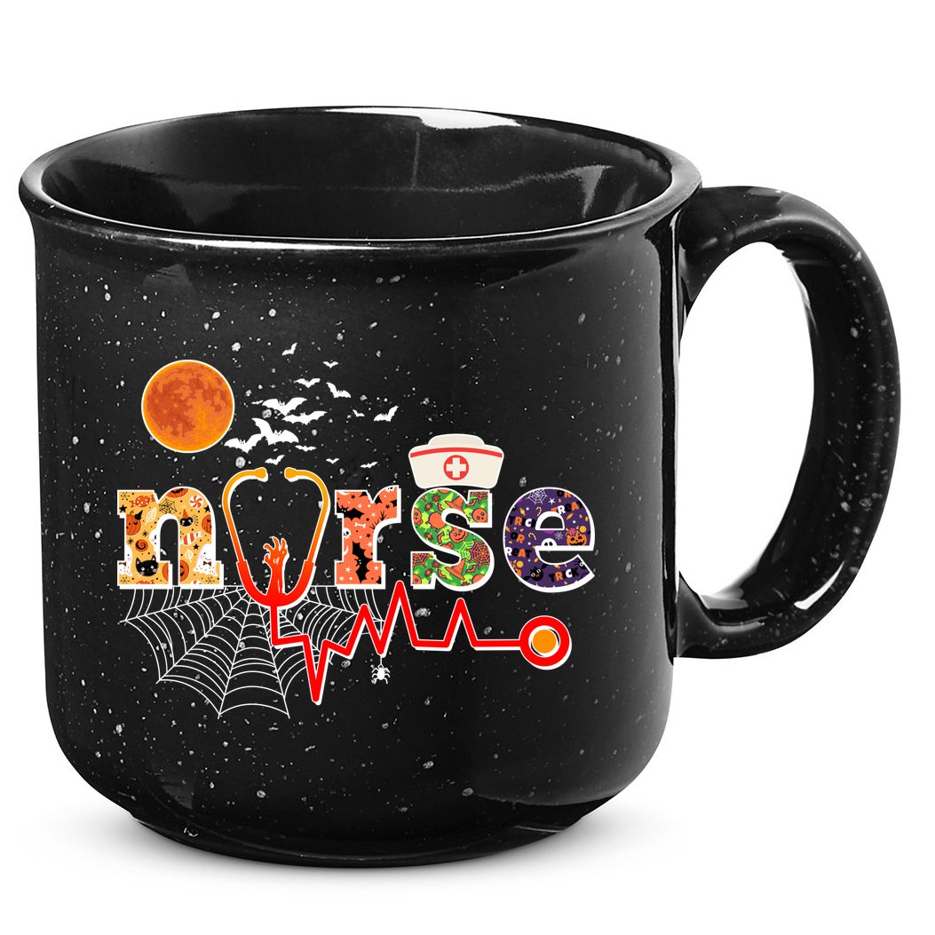 Cute Halloween Patterns Nurse 15oz Campfire Ceramic Mug
