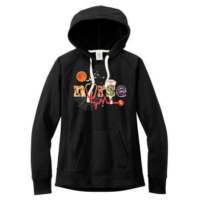 Cute Halloween Patterns Nurse Women's Fleece Hoodie