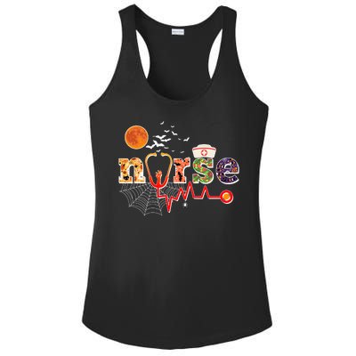 Cute Halloween Patterns Nurse Ladies PosiCharge Competitor Racerback Tank