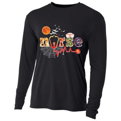 Cute Halloween Patterns Nurse Cooling Performance Long Sleeve Crew