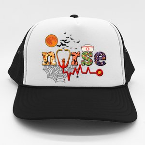 Cute Halloween Patterns Nurse Trucker Hat