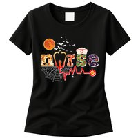 Cute Halloween Patterns Nurse Womens T-Shirt