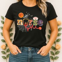 Cute Halloween Patterns Nurse Womens T-Shirt