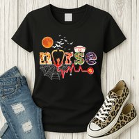 Cute Halloween Patterns Nurse Womens T-Shirt