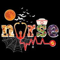 Cute Halloween Patterns Nurse Womens T-Shirt