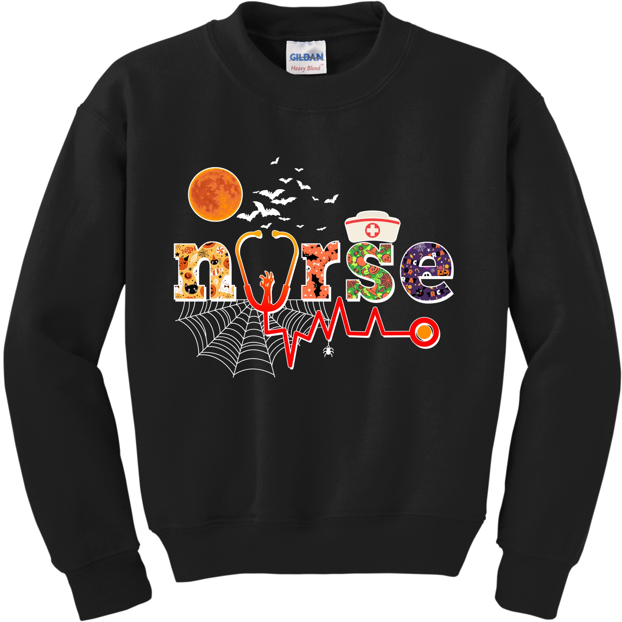 Cute Halloween Patterns Nurse Kids Sweatshirt