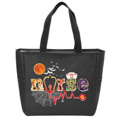Cute Halloween Patterns Nurse Zip Tote Bag