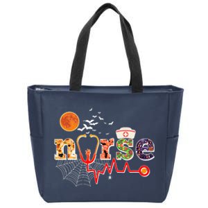 Cute Halloween Patterns Nurse Zip Tote Bag