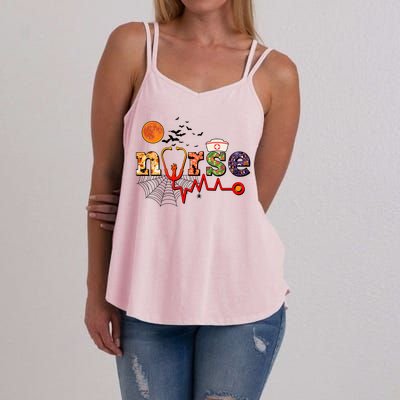 Cute Halloween Patterns Nurse Women's Strappy Tank