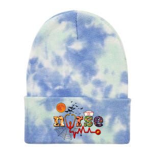 Cute Halloween Patterns Nurse Tie Dye 12in Knit Beanie