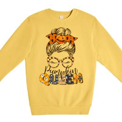 Cute Halloween Pumpkin Queen Autumn  Premium Crewneck Sweatshirt