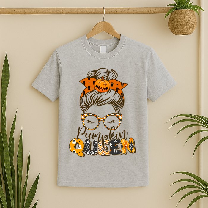 Cute Halloween Pumpkin Queen Autumn  T-Shirt
