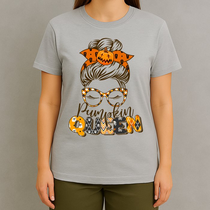 Cute Halloween Pumpkin Queen Autumn  T-Shirt