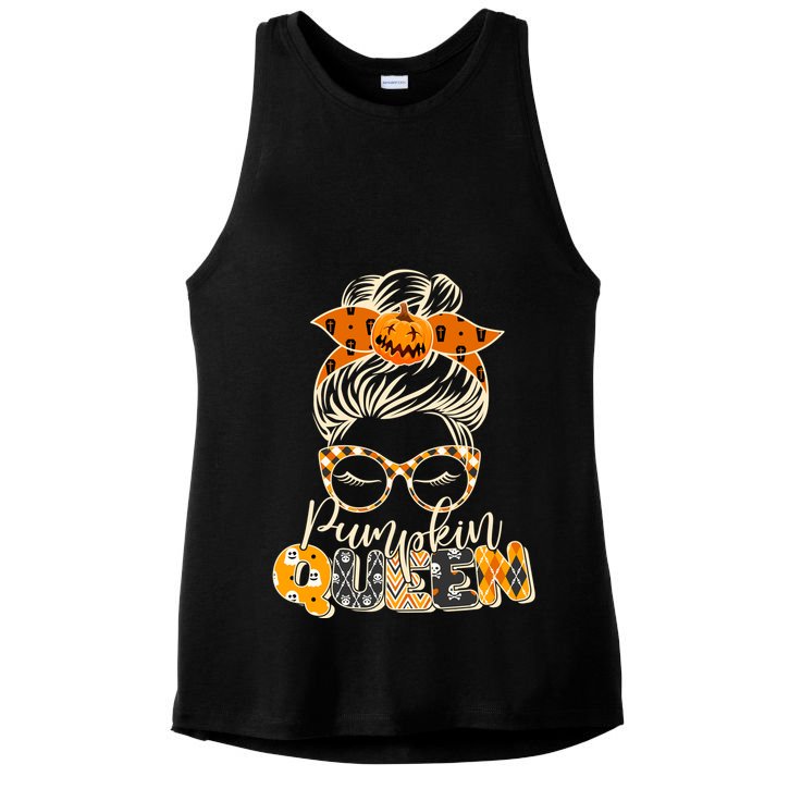 Cute Halloween Pumpkin Queen Autumn  Ladies PosiCharge Tri-Blend Wicking Tank