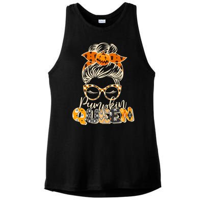 Cute Halloween Pumpkin Queen Autumn  Ladies PosiCharge Tri-Blend Wicking Tank