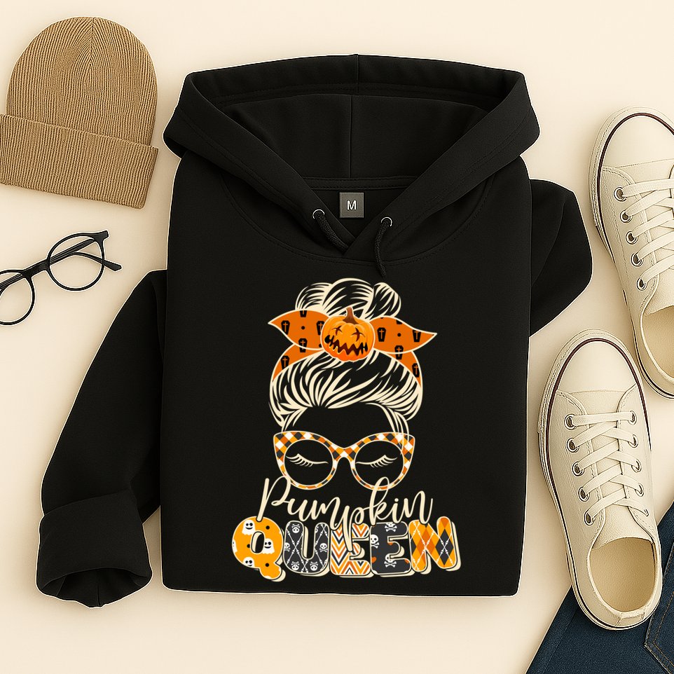 Cute Halloween Pumpkin Queen Autumn  Hoodie