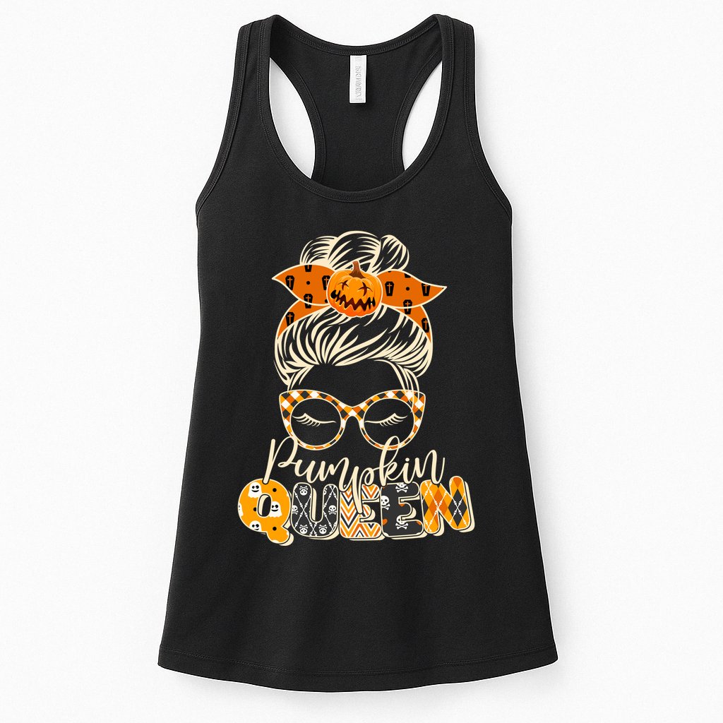 Cute Halloween Pumpkin Queen Autumn  Womens Tank Top