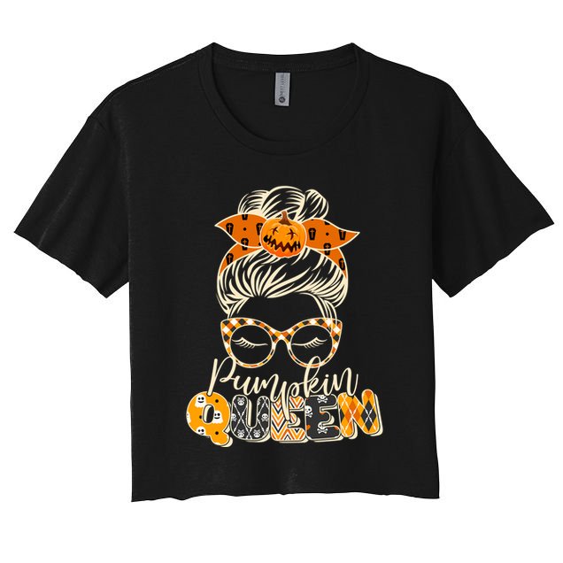 Cute Halloween Pumpkin Queen Autumn  Crop Top