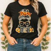 Cute Halloween Pumpkin Queen Autumn  Womens T-Shirt