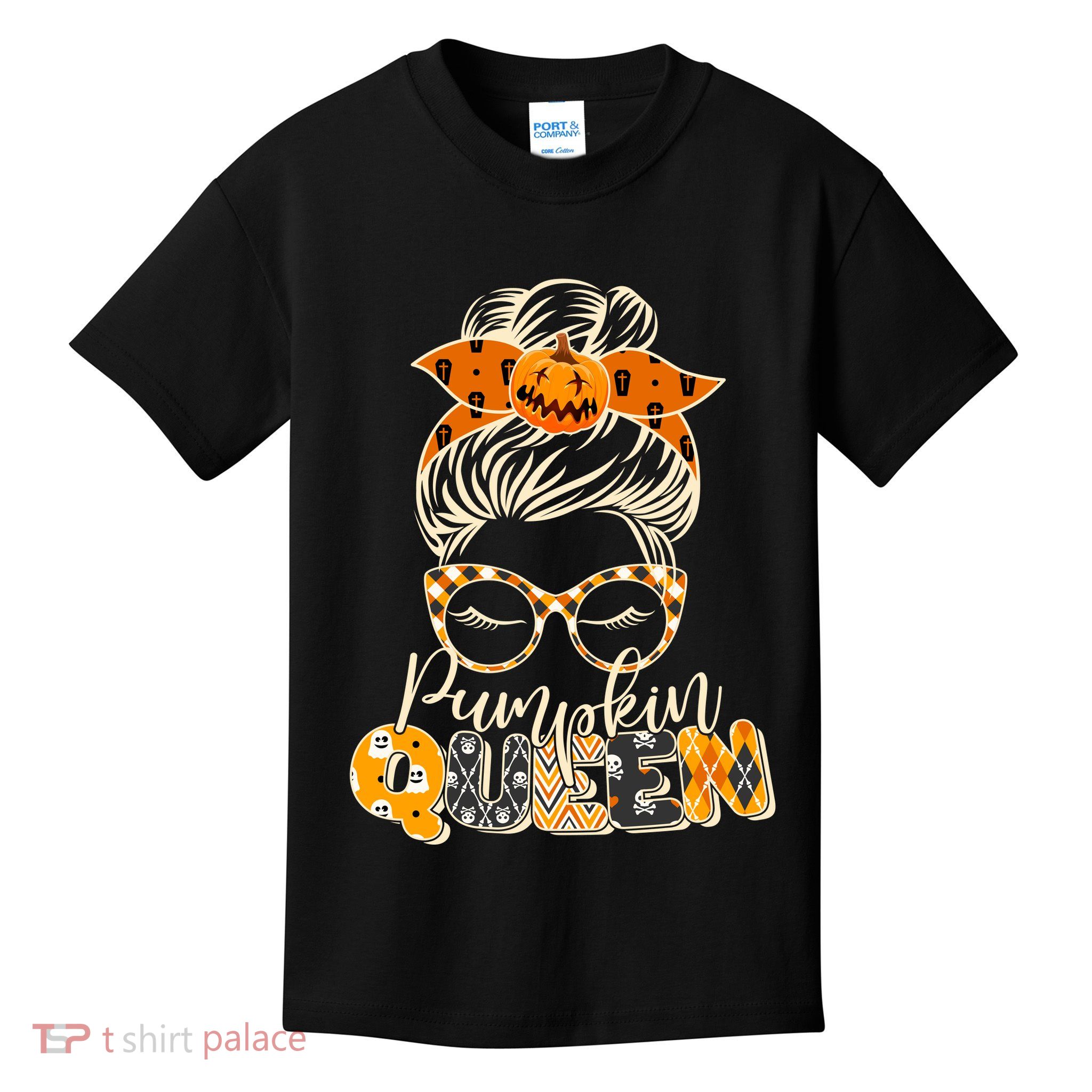 Cute Halloween Pumpkin Queen Autumn  Kids T-Shirt