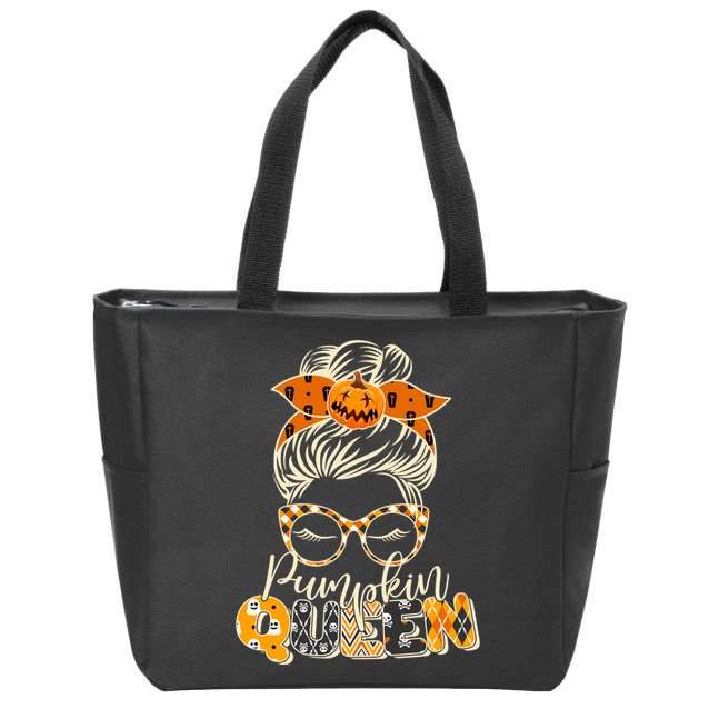 Cute Halloween Pumpkin Queen Autumn  Zip Tote Bag