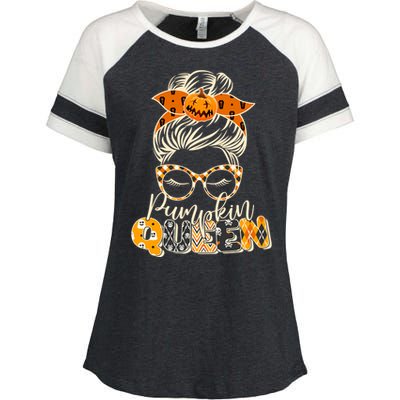 Cute Halloween Pumpkin Queen Autumn  Enza Ladies Jersey Colorblock Tee