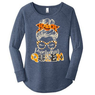 Cute Halloween Pumpkin Queen Autumn  Women's Perfect Tri Tunic Long Sleeve Shirt