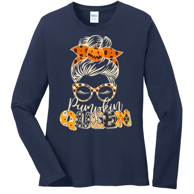 Cute Halloween Pumpkin Queen Autumn  Ladies Long Sleeve Shirt