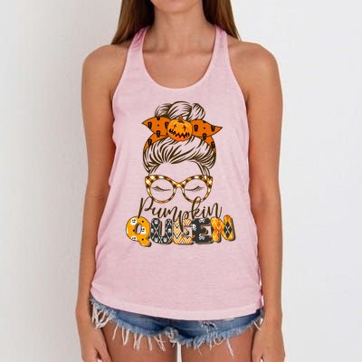 Cute Halloween Pumpkin Queen Autumn  Women's Knotted Racerback Tank