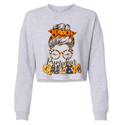 Cute Halloween Pumpkin Queen Autumn  Cropped Pullover Crew