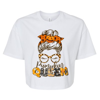 Cute Halloween Pumpkin Queen Autumn  Bella+Canvas Jersey Crop Tee