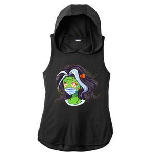 Cute Halloween Quarantined Frankenstein Monster Girl Ladies PosiCharge Tri-Blend Wicking Draft Hoodie Tank