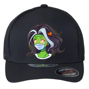 Cute Halloween Quarantined Frankenstein Monster Girl Flexfit Unipanel Trucker Cap