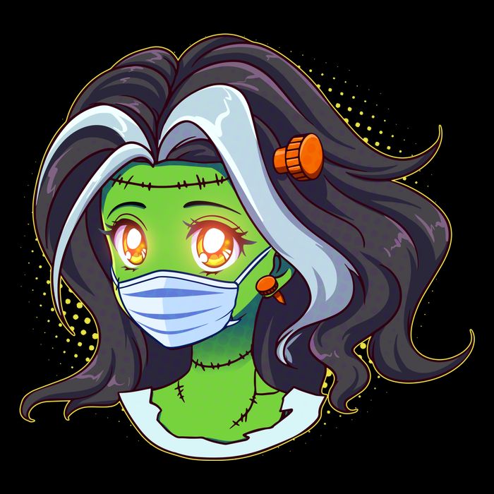 Cute Halloween Quarantined Frankenstein Monster Girl Cooling Performance Crew T-Shirt
