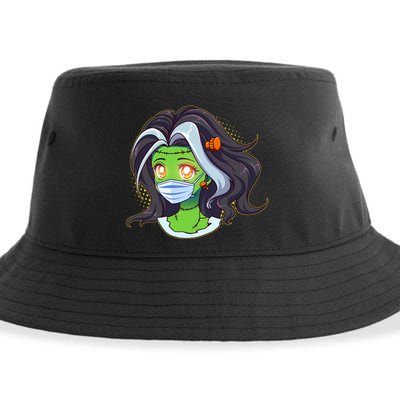 Cute Halloween Quarantined Frankenstein Monster Girl Sustainable Bucket Hat