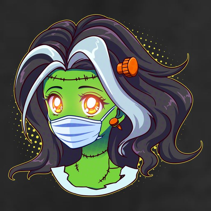Cute Halloween Quarantined Frankenstein Monster Girl Adult Drive Performance Visor